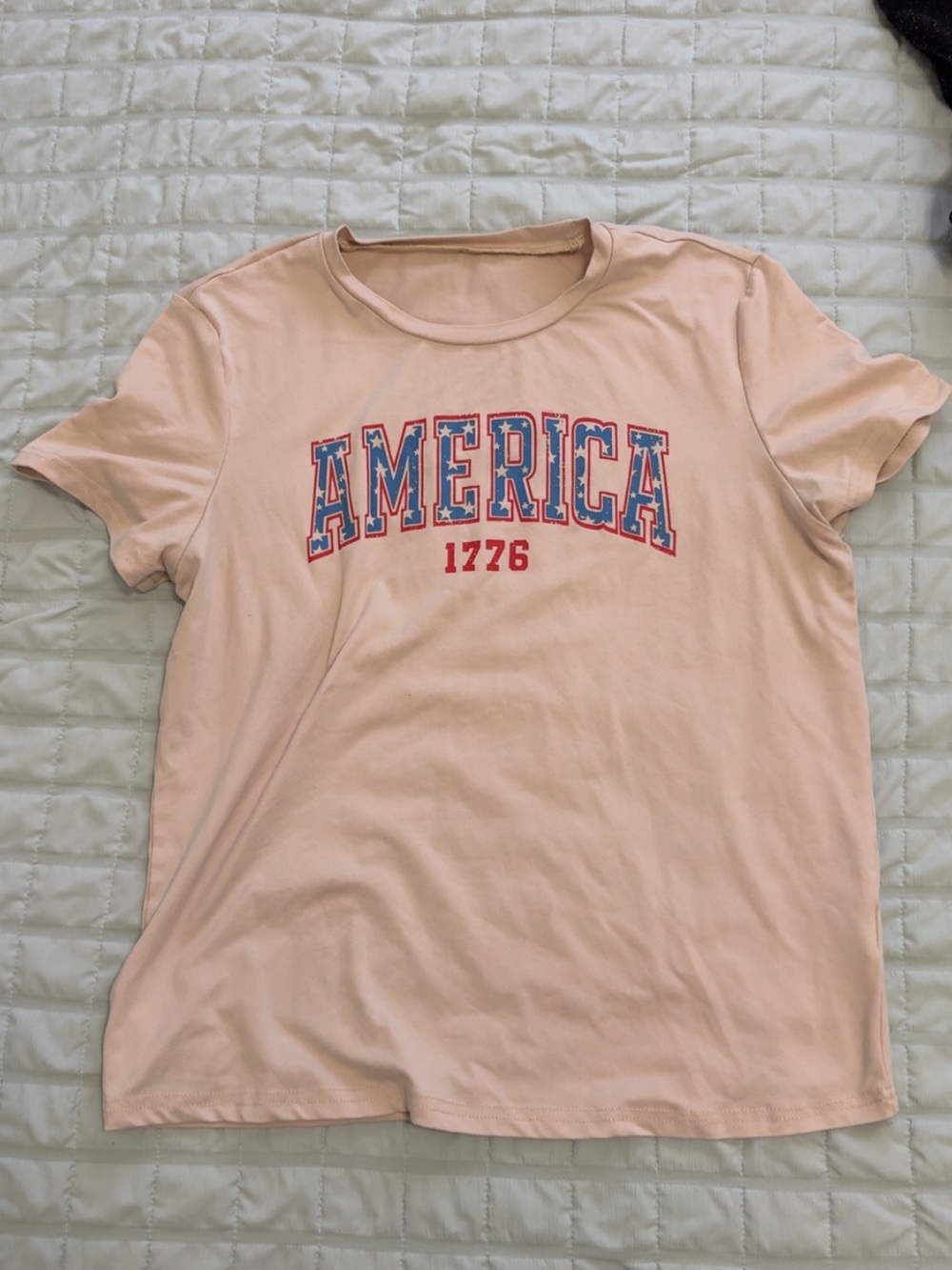 SHEIN Pink "AMERICA 1776" Short Sleeve Tee